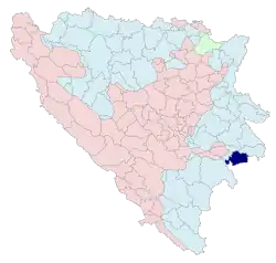 Location of Čajniče within Republika Srpska