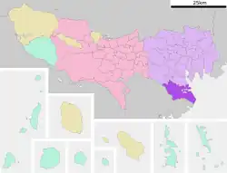 Location of Ōta in Tokyo