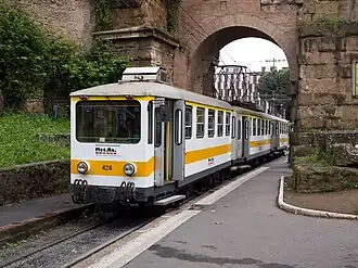 A tram-train on street