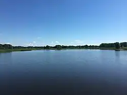 Širvėna lake view from the footbridge