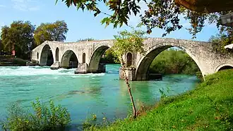 Bridge of Arta in Arta, Greece — a 17th-century Ottoman reconstruction of an ancient Roman bridge