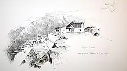 View of the mountain village Gimry