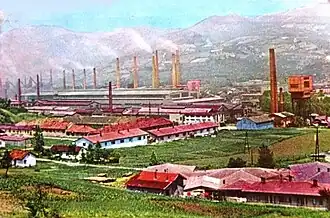 Panoramic view of the Ironworks [bs] (postcard; 1964)