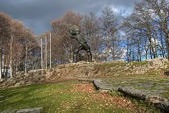 Monument dedicated to the Mečkin Kamen battle at the location on which Pitu Guli and his men made their last stand