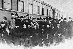 Image 36Passengers of "a science train" - the scientists who have gone to Tashkent to work at the first state university of Central Asia. (from National University of Uzbekistan)