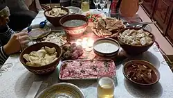 A selection of traditional Christmas Eve dishes