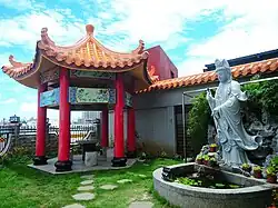 Guanyin and pavilion