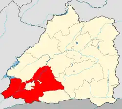 Location of the town region in Mangshi