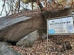 A cave on the mountain used during the Korean War