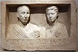 The Grave relief of Publius Aiedius and Aiedia, 30 BC, Pergamon Museum (Berlin)