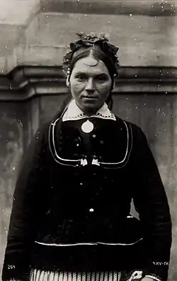 A peasant woman from Volodymyr wearing a waistcoat.