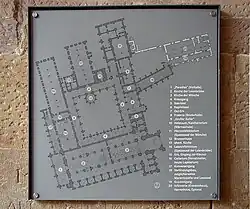 Map of the monastery engraved on a metal plaque