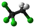 Ball-and-stick model of 1,1,1,2-tetrachloroethane