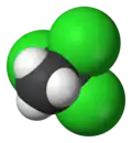 Space-filling model of 1,1,1-trichloroethane