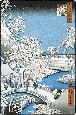 Taiko-bashi Bridge in 1857 by Hiroshige