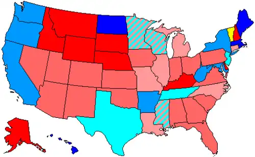 House seats by party holding plurality in state   80+% Democratic   80+% Republican   60+ to 80% Democratic   60+ to 80% Republican   up to 60% Democratic   up to 60% Republican   80+% Independent