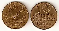Free City of Danzig: 10 pfennig 1932