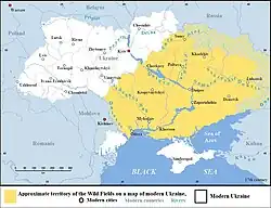 Map of the Wild Fields in the 17th century