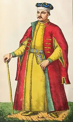 Ukrainian Cossack nobleman in a yellow żupan.