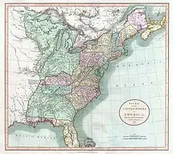 Map of the United States east of the Mississippi