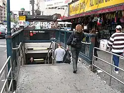 Stair providing entrance to the station from the street