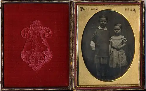 Portrait of Charley Longfellow (left) and Erny Longfellow (right), 1849.