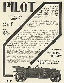 1911 Pilot 35-hp and 50-hp advertisement - Motor Age
