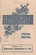 Front cover of the 1921 Hill Stakes racebook