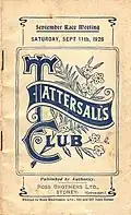 1926 Tatts Tramway Handicap racebook front cover