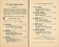 1943 AJC Colin Stephen Stakes showing the winner, Katanga
