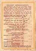 Back cover showing entrance & railway charges
