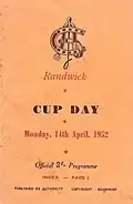 1952 Sydney Cup racebook front cover