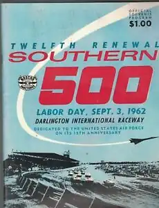 1962 Southern 500 program cover