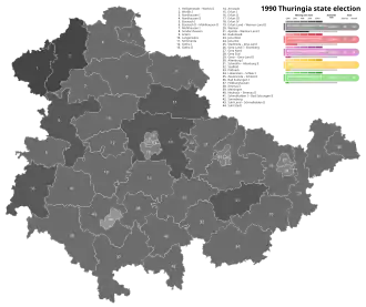 1990 Thuringian state election - Black is CDU