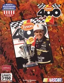 The 1994 Tyson Holly Farms 400 program cover, featuring Rusty Wallace.