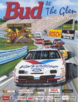 The 1996 The Bud at The Glen program cover, featuring Mark Martin.