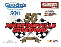 The 1997 Goody's Headache Powder 500 program cover, celebrating the track's 50th anniversary.