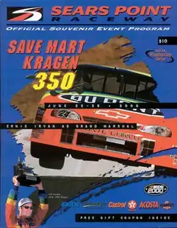 The 2000 Save Mart/Kragen 350 program cover, featuring Jeff Gordon.