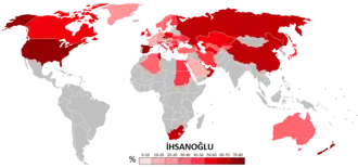 Results obtained by Ekmeleddin İhsanoğlu by country