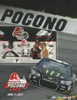 The 2017 Axalta presents the Pocono 400 program cover, featuring Kurt Busch.