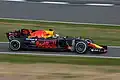 Daniel Ricciardo driving the RB13 with aerodynamic sensors during practice for the 2017 British Grand Prix