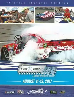 The 2017 Pure Michigan 400 program cover, featuring Kyle Larson.
