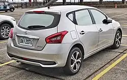 Rear view of Nissan iTiida (2017 facelift)