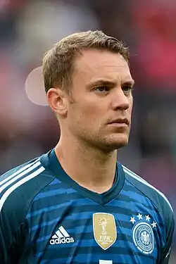 Neuer in a German national team jersey