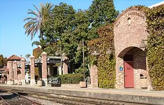 A trackside view of San Juan Capistrano station