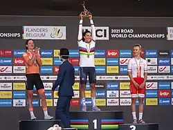 Podium of the women's road race