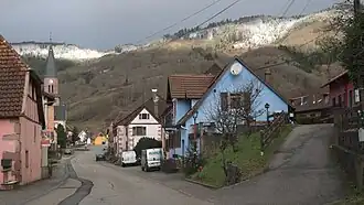 Village view in winter