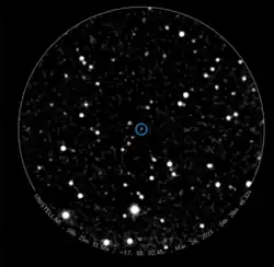 2023 DZ2 imaged with a Unistellar 112mm telescope under the light pollution of Sacramento, CA on 24 March 2023.