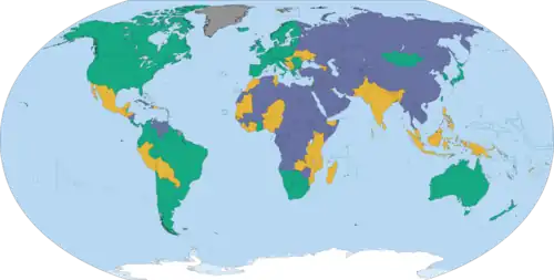 Country ratings from Freedom in the World 2022 by Freedom House
