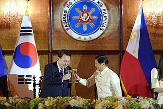President Bongbong Marcos hosting a state luncheon for South Korean President Yoon Suk Yeol at the Malacañang Palace during the latter's state visit to Manila, October 7, 2024